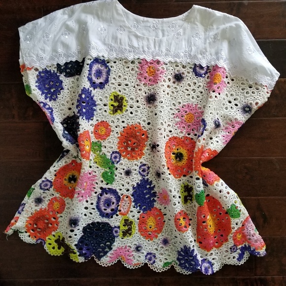 Tops - Colorful Crochet Summer Blouse
